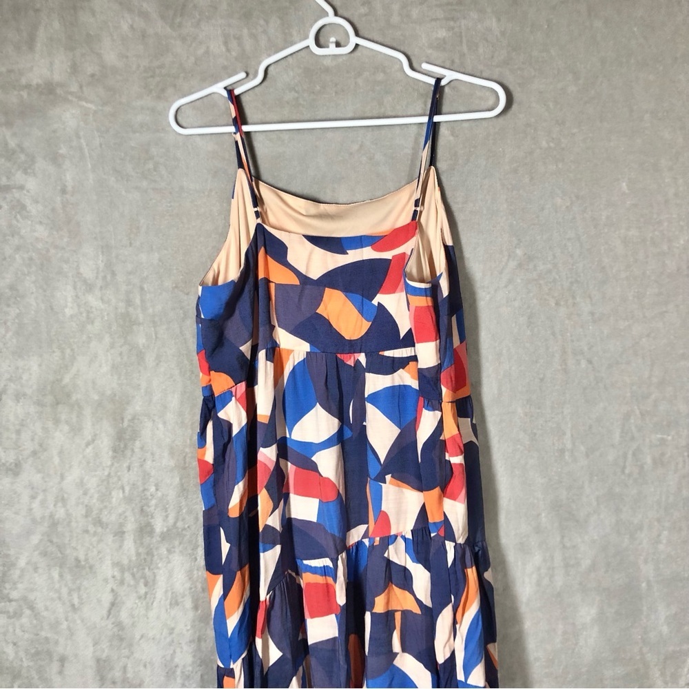 Nine West Asymmetrical Tiered Maxi Dress Women’s XL Tropical Colorful Resortwear - Picture 5 of 9